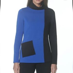 E.L.I. exciting, luxurious, irresistible  Longsleeves top Two Tone Cowl Neck Top